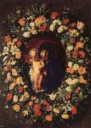 Jacob Jordaens Madonna and  Child Wreathed wih Flowers France oil painting artist